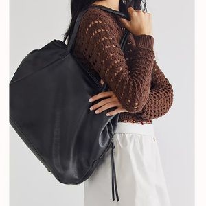 Free PEOPLE Sid Slouchy Vegan Tote Washed Black